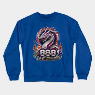 "Dragon's Ascendance: Celestial 888 Ukiyo-e" - Chinese Zodiac Dragon Crewneck Sweatshirt